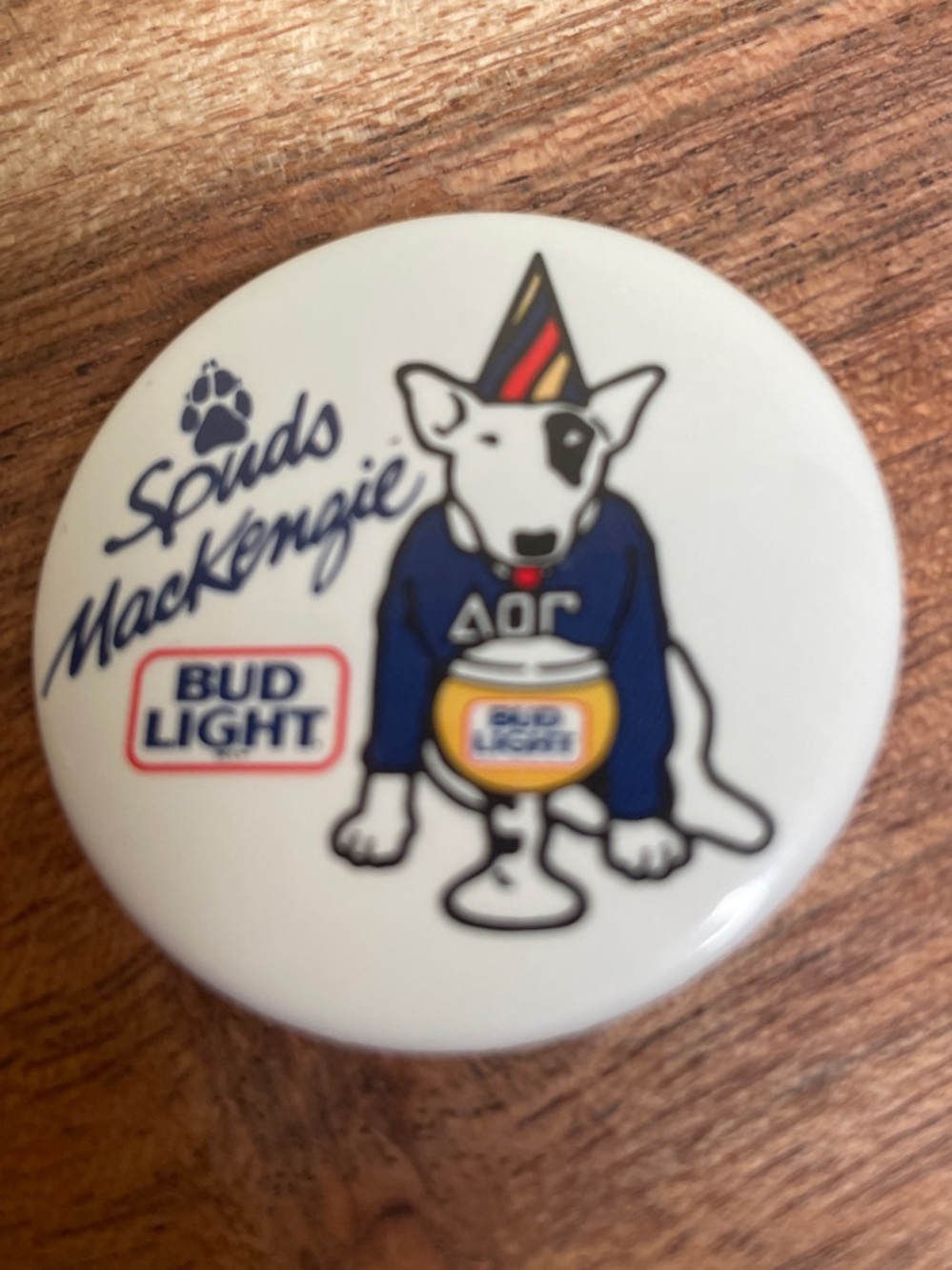 1987 Spuds MacKenzie Bud Light Party Animal Advertising Pin Button 🎉